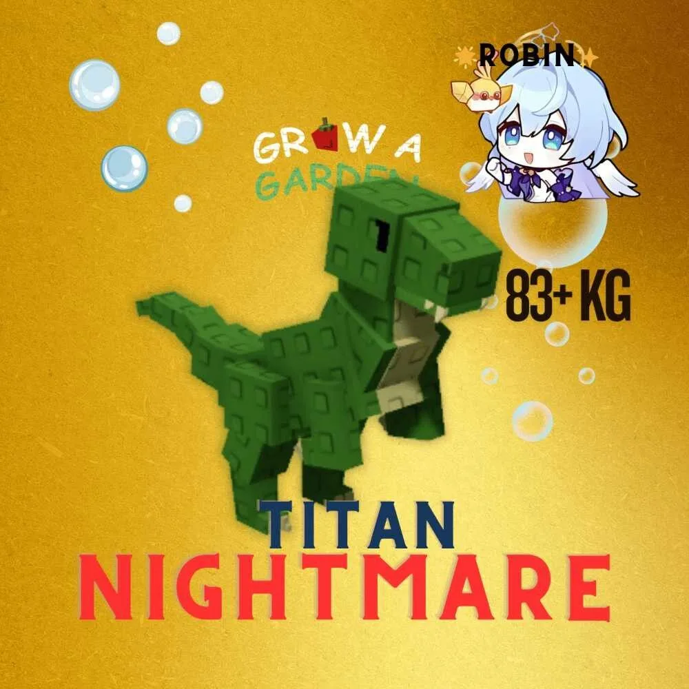 Titan Nightmare Raptor - 83+KG Max - Grow a Garden - 37+ Speeed — Account account