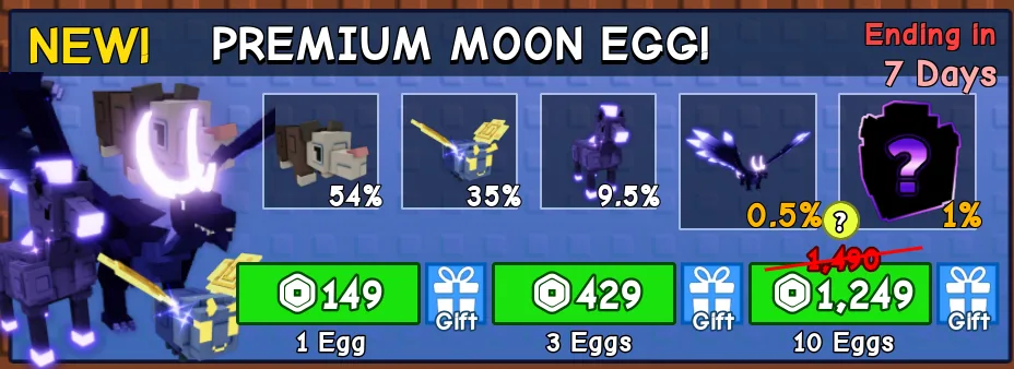 Premium Moon Egg x3 429R Fast Delivery