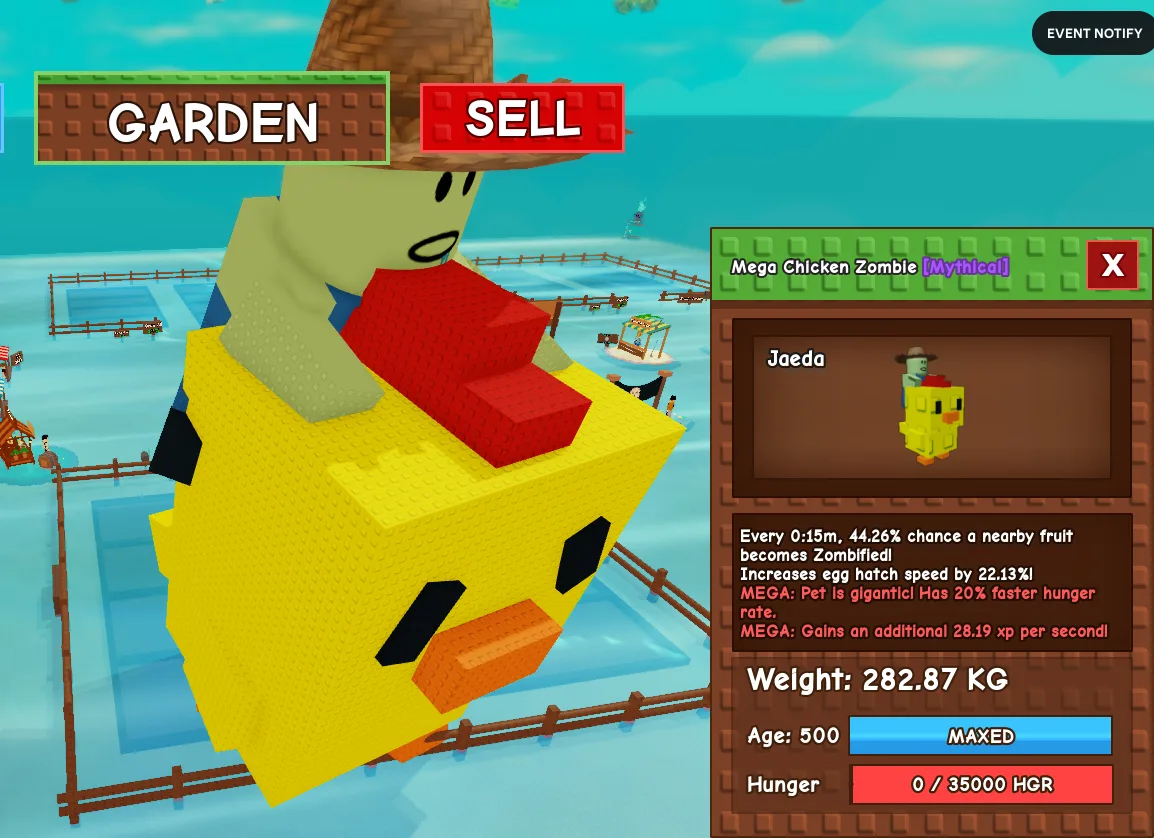 282.87kg Mega Chicken Zombie