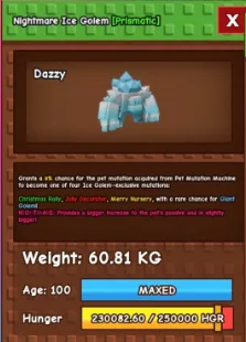 Huge Nightmare Ice Golem 60kg+ NEW PET FAST DELIVERY — Account account
