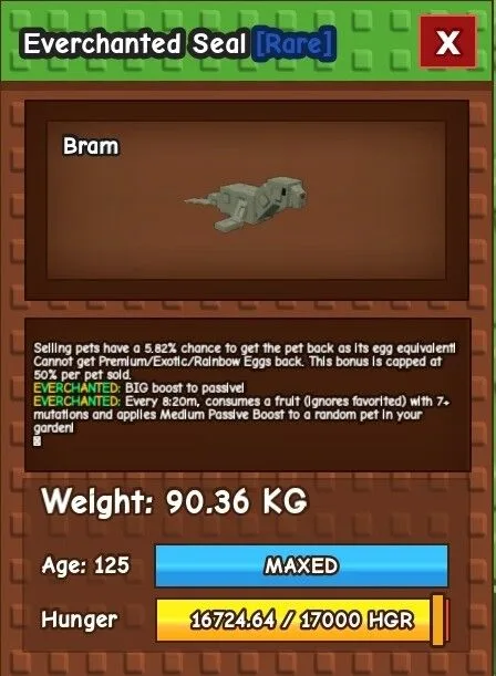 Colossal Seal (90.36 KG) 5.82 Passive GOOD For HATCHING // CHEAP! — Account account