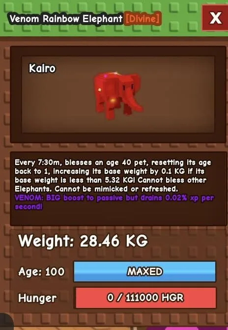 READY RAINBOW HATCH ELEPHANT 27-28 KG+( SAFARI PREMIUM EGG) Grow A Garden — Account account