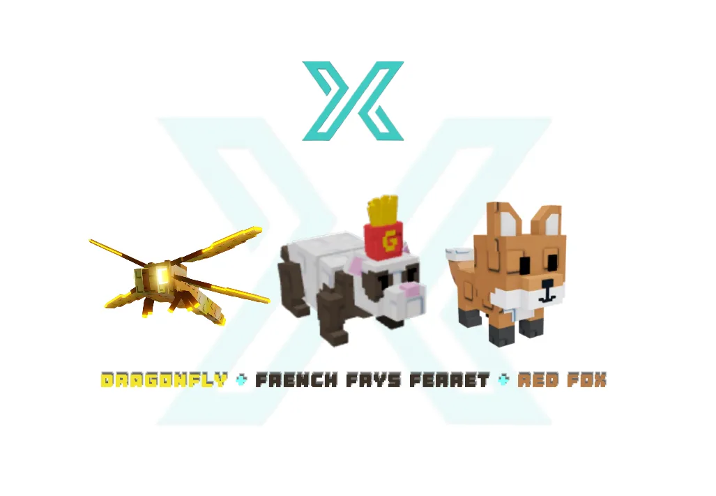 Pet Bundle Dragonfly + French Frys Ferret + Red Fox — Account account