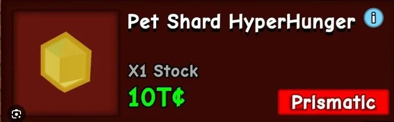 PET SHARD HYPERHUNGER MAKE YOUR PET 30 BOOST ! Grow a Garden Fast Delivery! (VIA PLACEMENT)