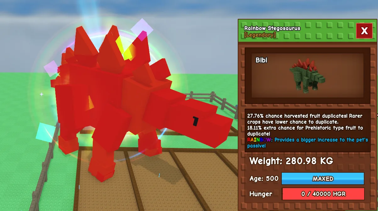 280.98kg Rainbow Stegosaurus