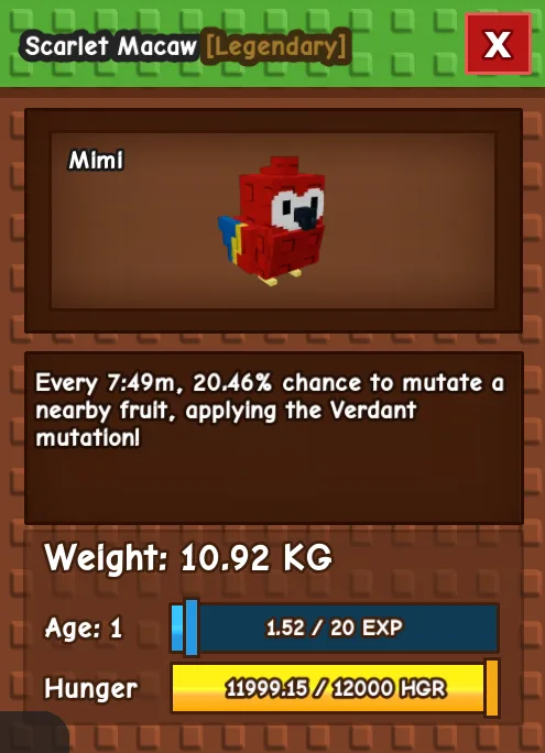 COLOSSAL TITANIC SCARLET MACAW AGE 1 10.92KG GAG PET INSTANT DELIVERY