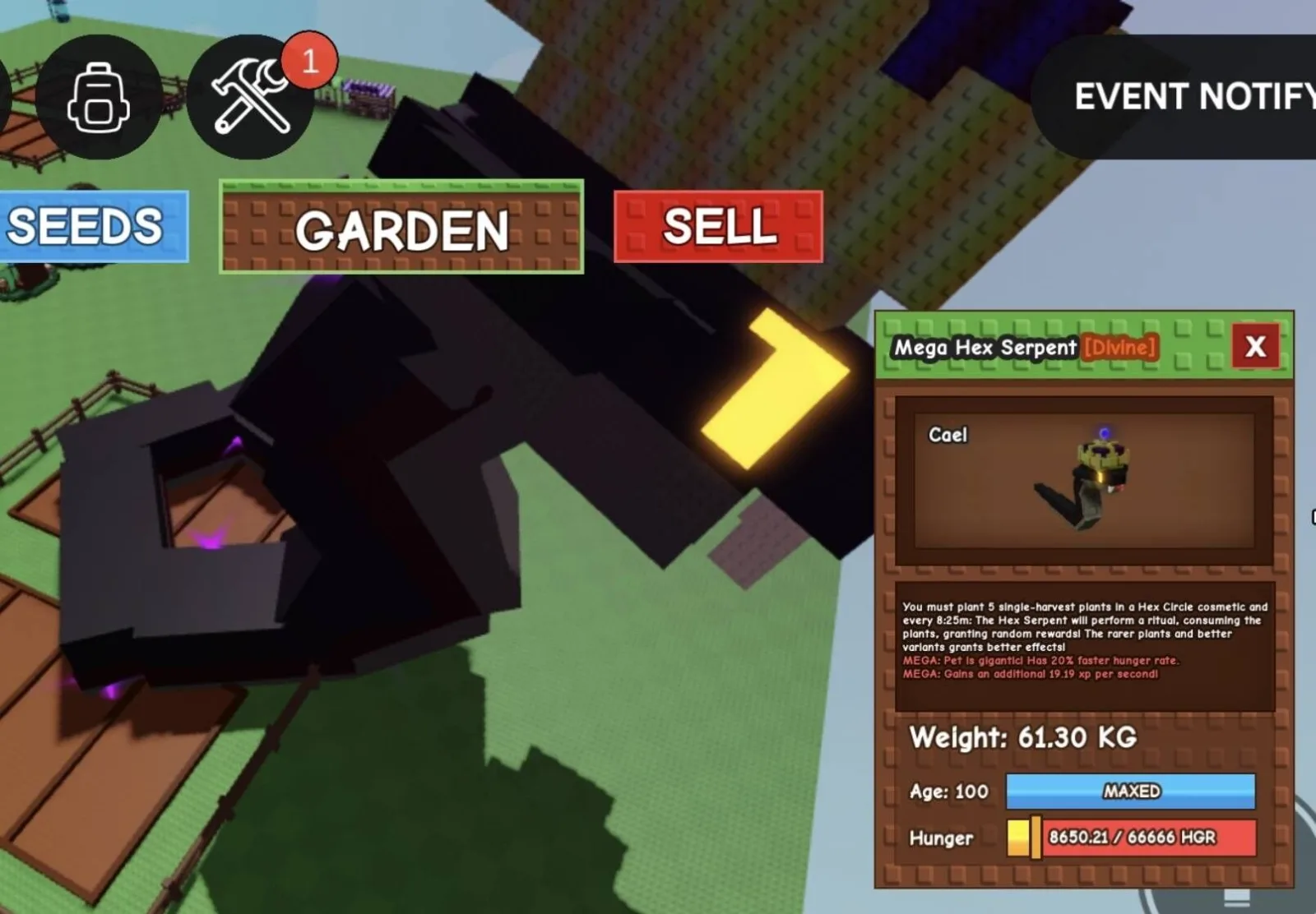 Huge MEGA Hex Serpent- 61.30 KG (Age 100)