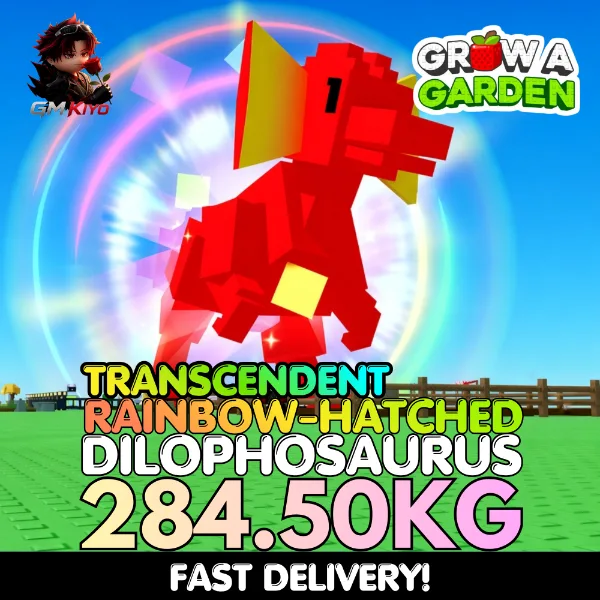 TRANSCENDENT Rainbow Hatched Dilophosaurus 284.50KG RBH Dilo Age 500 INSTANT DELIVERY