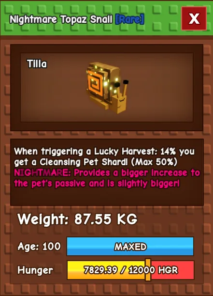 TItanic Nightmare Topaz Snail 87.55KG — Account account