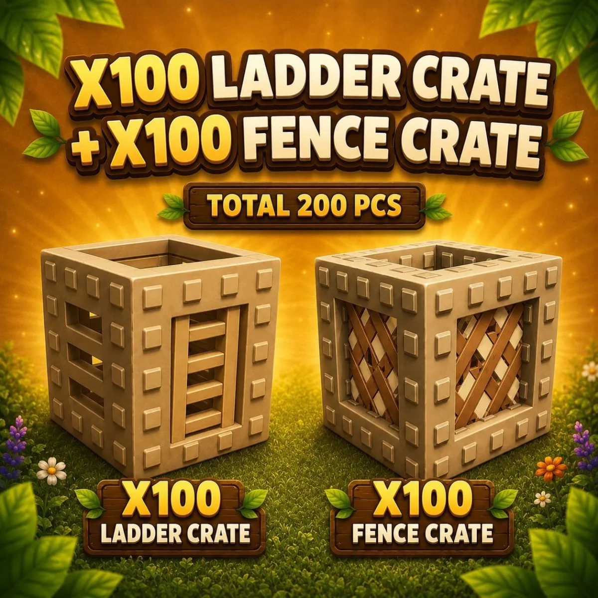 LADDER & FENCE CRATE BUNDLE 100 LADDER + 100 FENCE CRATES