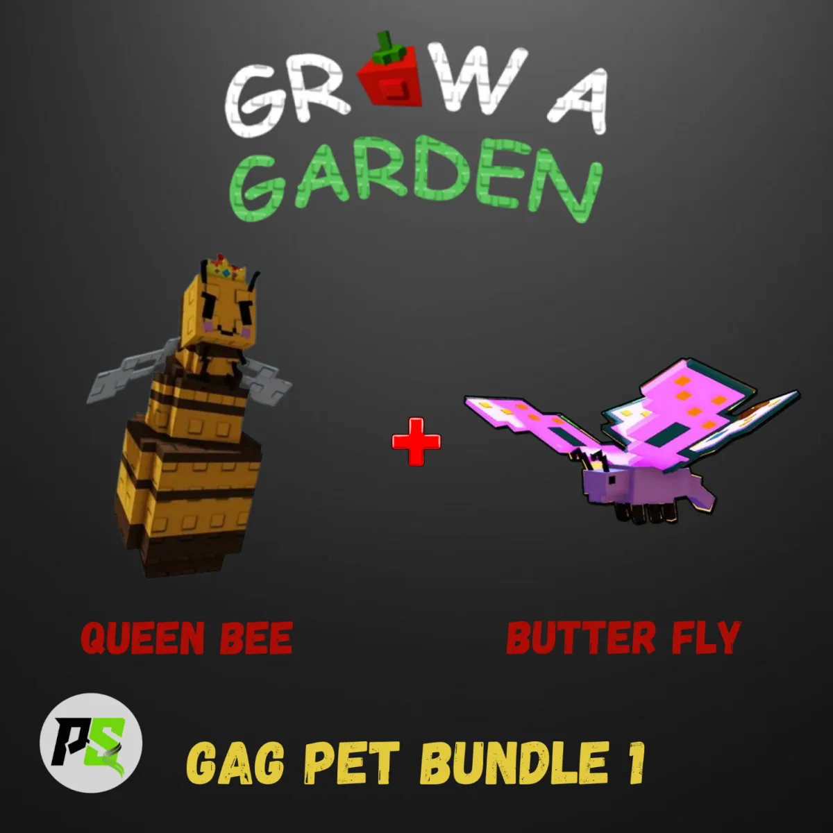 Pet Bundle 1 ( Queen Bee + Butter Fly) - Grow a Garden