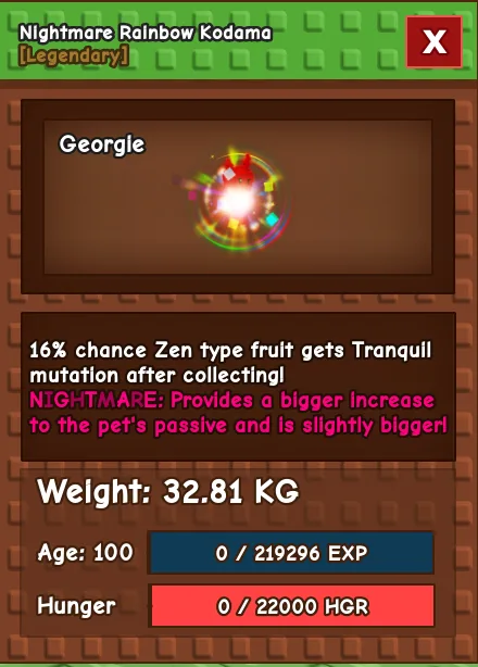 32kg Rainbow Hatched Kodama Nightmare — Account account