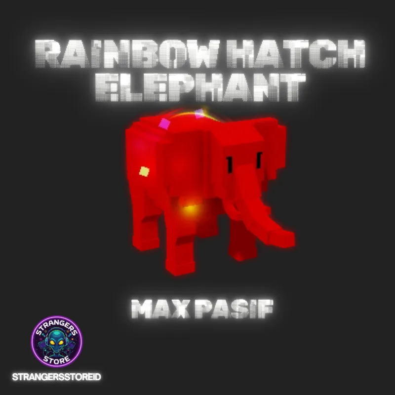 Rainbow Hatched Elephant MAX Passive Grow a Garden Roblox Pet Rare Pet