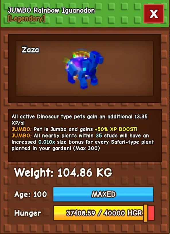 COLOSSAL 104.86KG RBH IGUANODON (Only 1 On Eldorado)