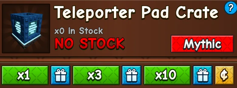 1x Teleporter Pad Crate (Mythic)