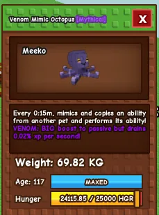 Mimic Octopus 69kg - 70kg 15s NO TOY Tag : Titan Huge 15sec 15m