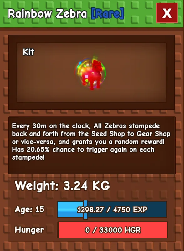 RBH ZEBRA RAINBOW HATCHED ZEBRA RANDOM KG INFINITE GEARS