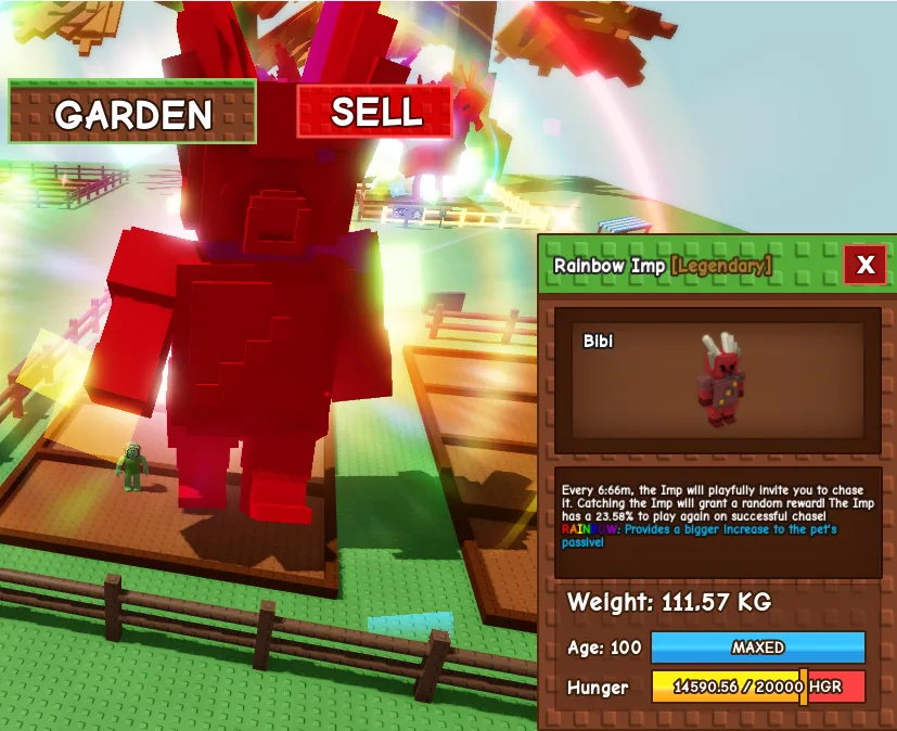 Colossal Rainbow Titanic Godly Imp 111Kg Age 100 (New Pet) Huge Visual — Account account