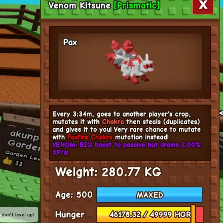 HUGE KITSUNE 280KG+ AGE 500 TITANIC KITSUNE TITAN KITSUNE HUGE RED KITSUNE NIGHTMARE KITSUNE VENOM KITSUNE EVERCHANTED KITSUNE