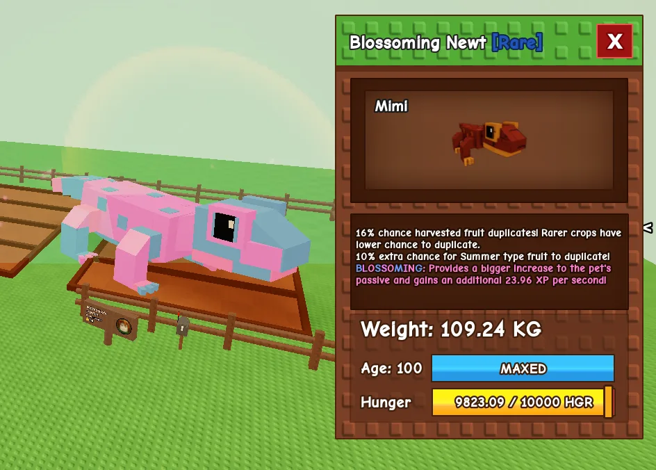 BLOSSOMING 100 KG++ NEWT COLOSSAL NEW CAMPFIRE PET // HUGE TITAN TITANIC GODLY — Account account
