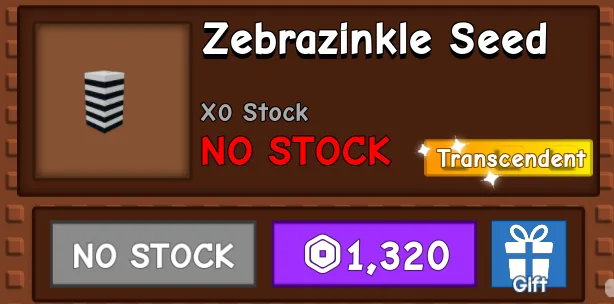 1,320 R Zebrazinkle Seed - RARE PRISMATIC SEED - Delivered via the seed shop gifting option
