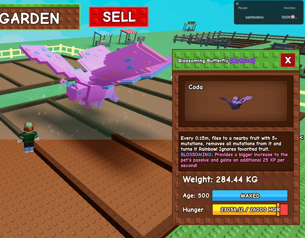 BLOSSOMING BUTTERFLY 280 KG+ MAX LEVEL AGE 500