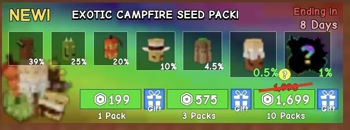 GROW A GARDEN - EXOTIC CAMPFIRE SEED PACK 10X