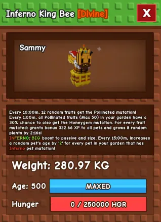HUGE KING BEE NM / VENOM / EVER 280KG+ AGE 500