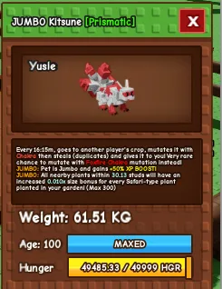 x1 Kitsune jumbo 60kg+ — Account account