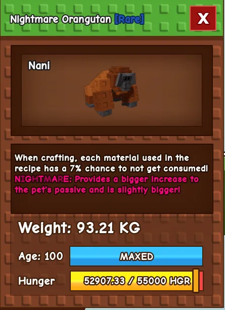 90 KG ORANGUTAN TITANIC GODLY COLOSSAL HUGE ORANG UTAN ORANGUTAN NIGHTMARE MUTATION