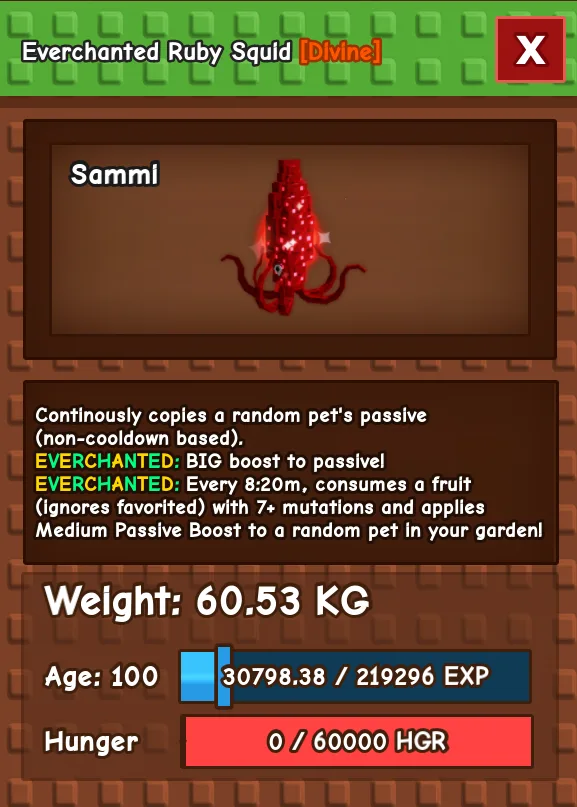 Everchanted Ruby Squid Divine 60KG 100 AGE
