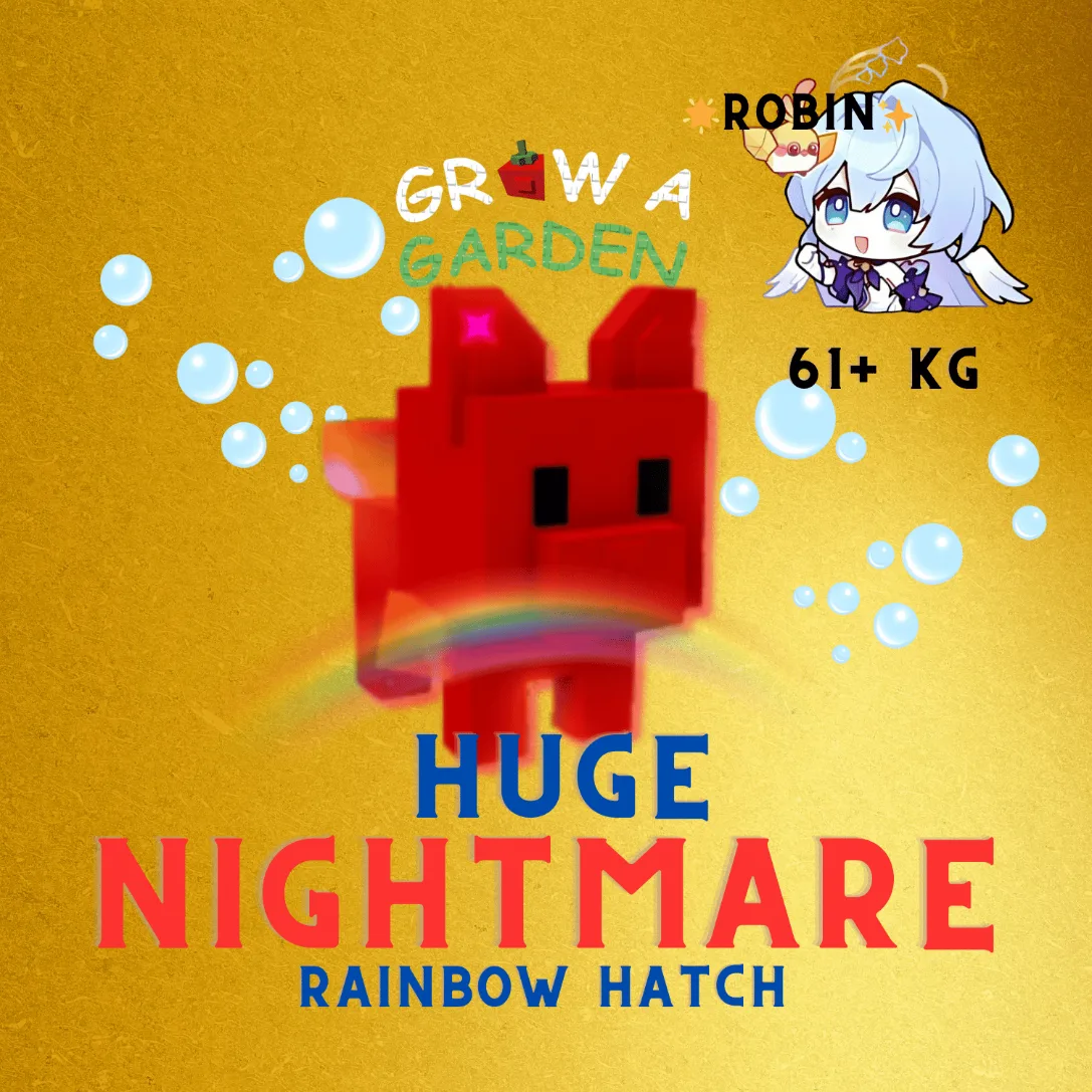 Nightmare HUGE Rainbow Hatch Arctic Fox - 61+KG - Grow a Garden — Account account