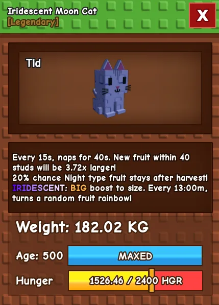 CHEAP Iridescent 182kg Moon Cat! Can give rainbow plant mutation! Fast Delivery