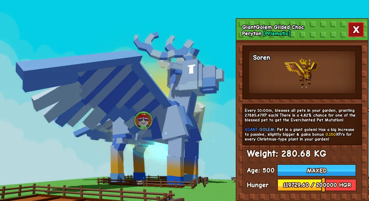 280.68kg+ GiantGolem Gilded Choc Peryton