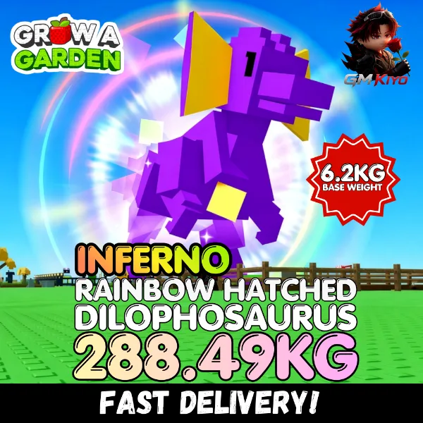INFERNO Rainbow Hatched Dilophosaurus 288.49KG RBH Dilo Age 500 INSTANT DELIVERY