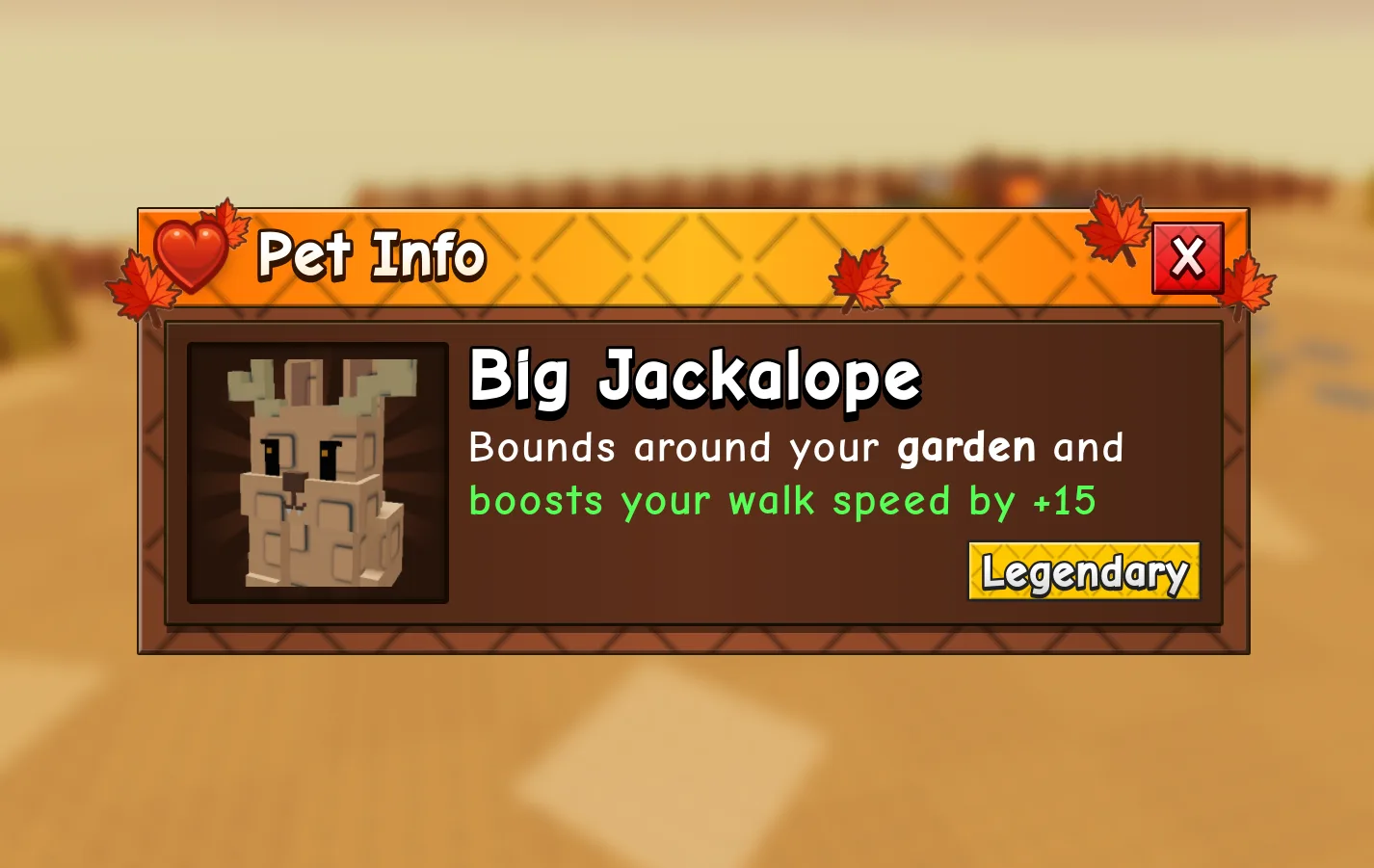 BIG JACKALOPE - NEW FALL HARVEST WORLD PET (Legendary)