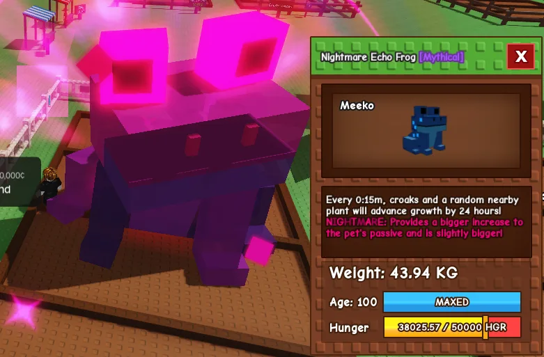 Nightmare Huge Echo Frog Age 100 Maxed 15s CD No Toy Cheap
