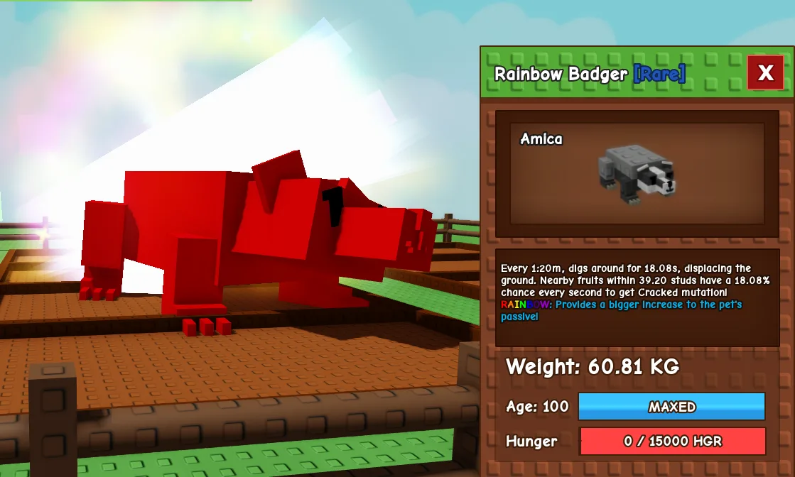 60kg+ Rainbow / Aurora Badger — Account account