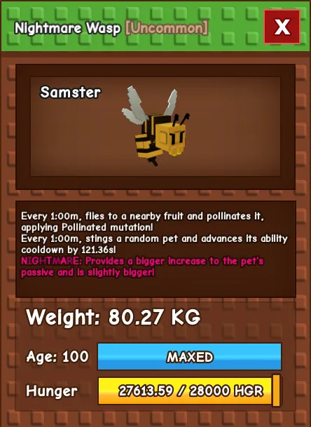 Titanic Nightmare Wasp 80.27KG — Account account