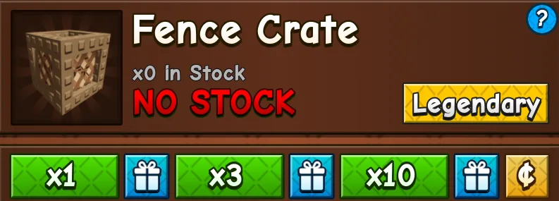 10x Fence Crate (Legendary)