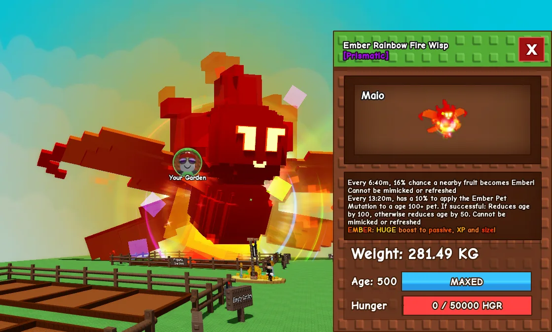 281.49kg Ember Rainbow Fire Wisp RBH