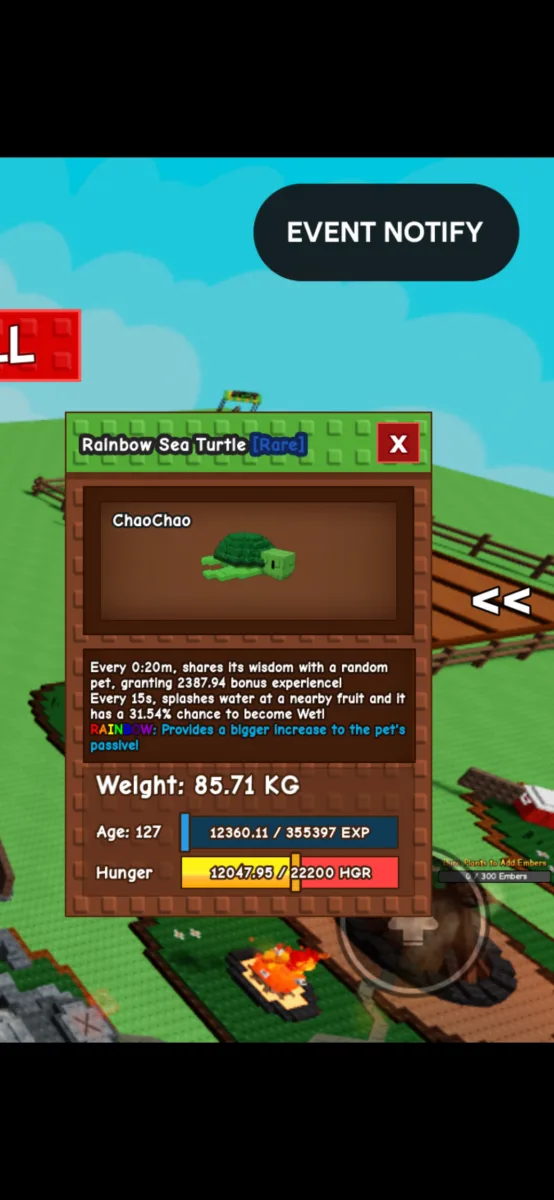 Titanic rainbow sea turtle Age 127 85 kg and 20 sec cooldown