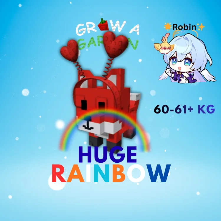 HUGE Rainbow Red Rose Fox - 60-61+KG - Grow a Garden