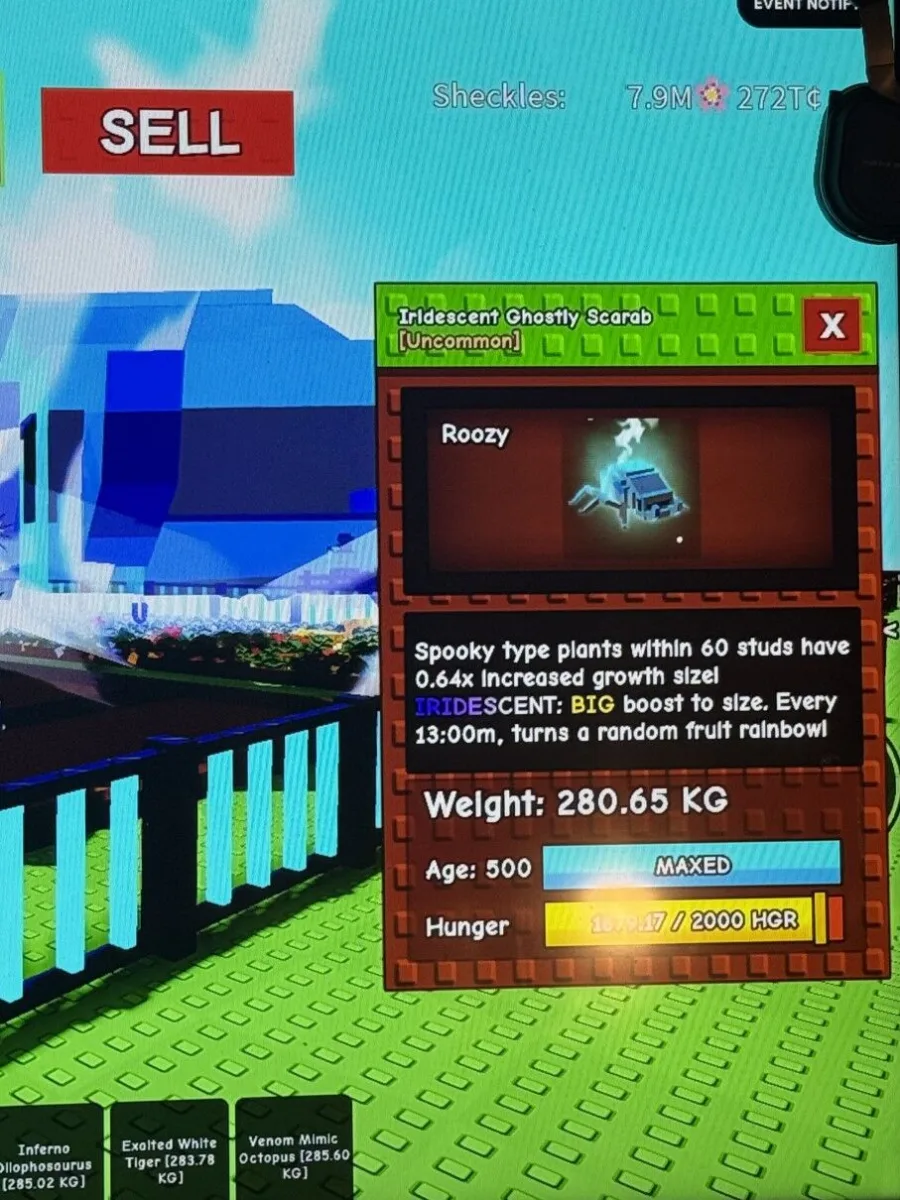 IRIDESCENT MUTATED GHOSTLY SCARAB READY TO ADMIRE 280.65kg