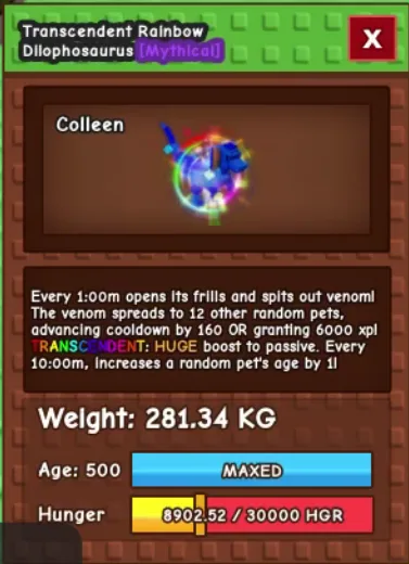 280kg+ Transcendent Rainbow Hatching Dilophosaurus super handsome
