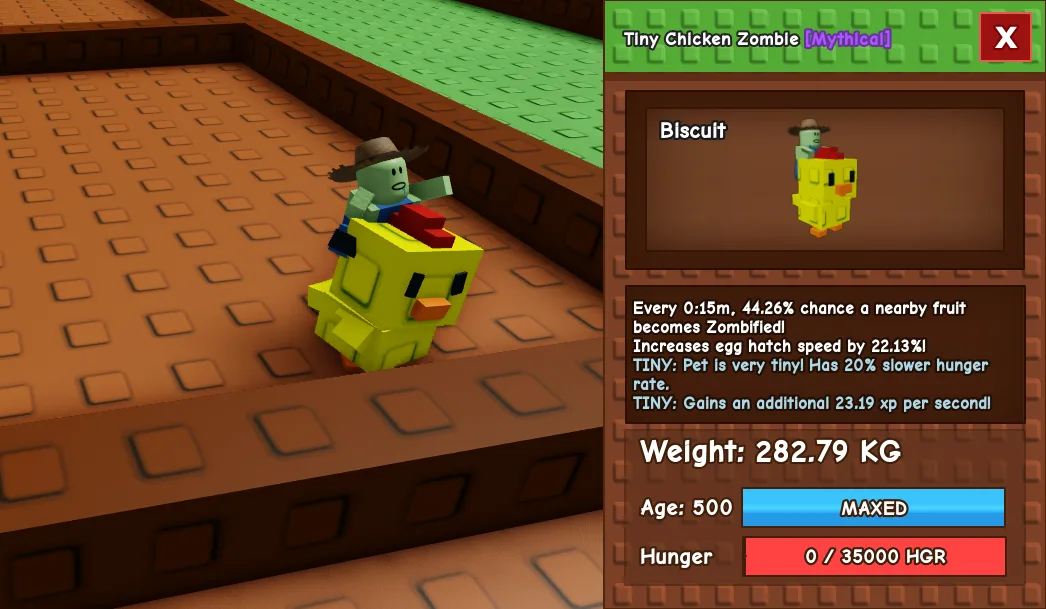 281.08kg+ Tiny Chicken Zombie Cute Farming