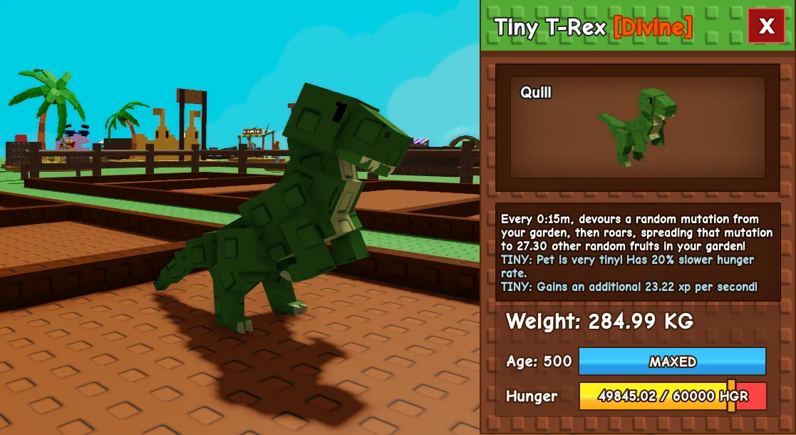 284.99kg Tiny T-Rex Cute Farming