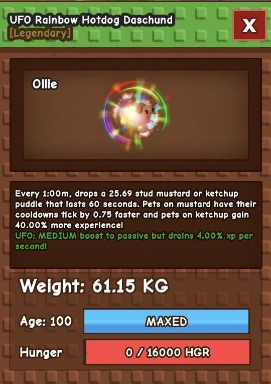 Rbh Rainbow hatch Hotdog 61 kg UFO — Account account