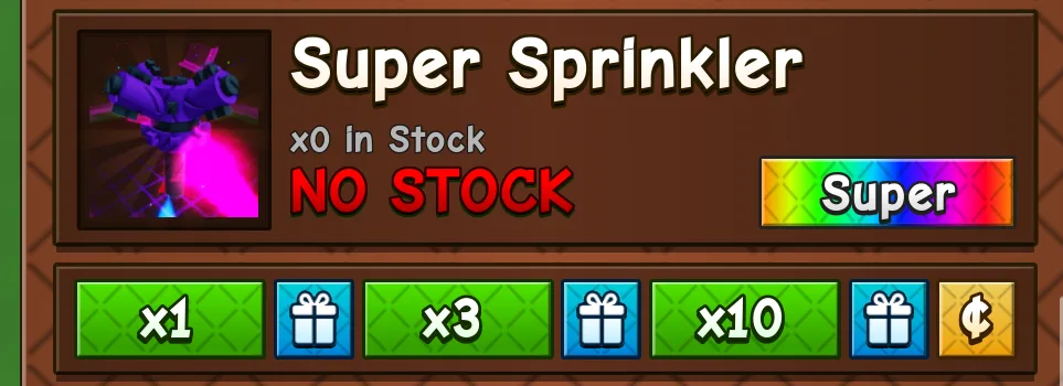 Super Sprinkler - Grow a Garden Neymar11 Store Fast Delivery