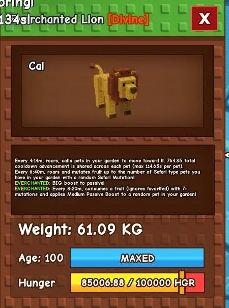 Huge Everchanted Lion 61kg — Account account